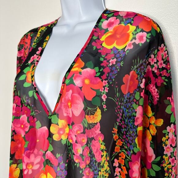 Show Me Your MuMu Jamie Tunic Dress in Fuorescent Floral Size Small, Rare, Fun - Picture 4 of 7